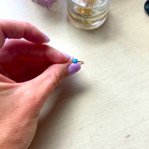 14k gold 0.32ct turquoise solitaire ring